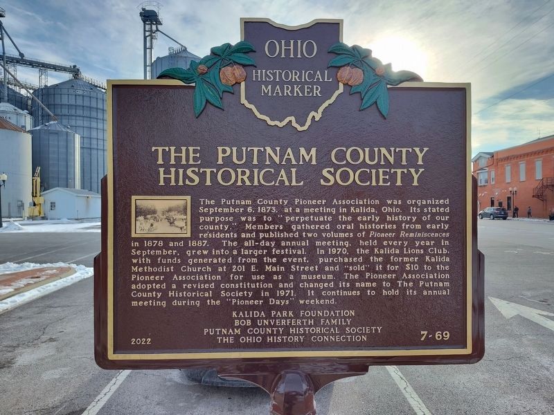 Pioneer Days In Kalida / The Putnam County Historical Society Marker. Click for full size. Pioneer Days In Kalida / The Putnam County Historical Society Marker image. Click for full size.
