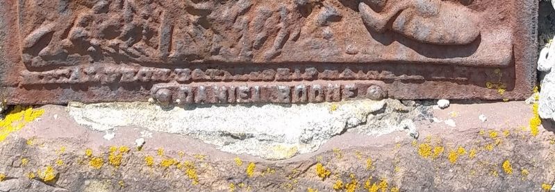 Closeup of bottom text "Metal from Battleship Maine in Tablet Daniel Boone". Click for full size. Closeup of bottom text "Metal from Battleship Maine in Tablet Daniel Boone" image. Click for full size.