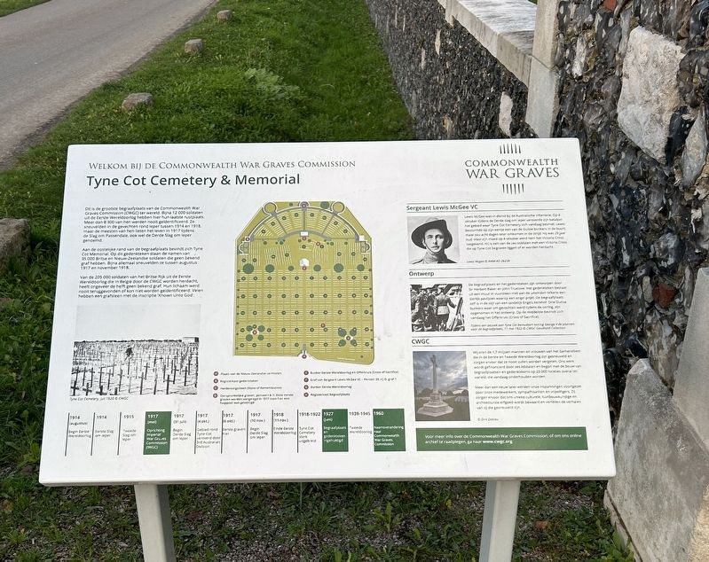 Tyne Cot Cemetery & Memorial Marker. Click for full size. Tyne Cot Cemetery & Memorial Marker image. Click for full size.