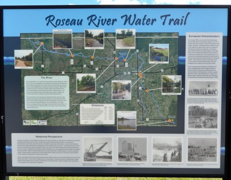 Roseau River Water Trail Marker. Click for full size. Roseau River Water Trail Marker image. Click for full size.