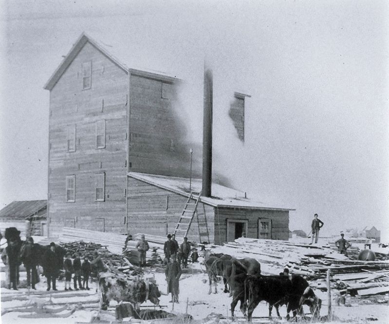 Marker detail: Winter at the Jacklin Flour and Saw Mill in Roseau, 1905. Click for full size. Marker detail: Winter at the Jacklin Flour and Saw Mill in Roseau, 1905 image. Click for full size.