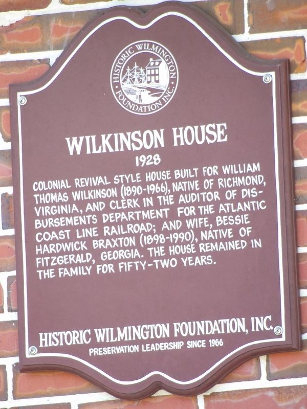 Wilkinson House Marker. Click for full size. Wilkinson House Marker image. Click for full size.