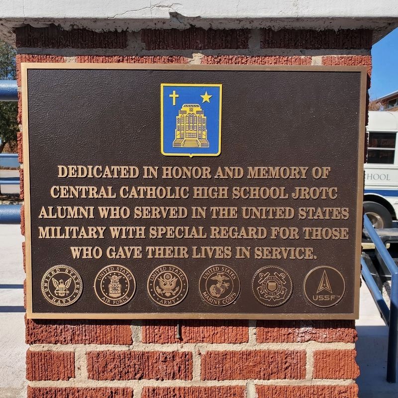 Central Catholic High School JROTC Reviewing Stand Memorial. Click for full size. Central Catholic High School JROTC Reviewing Stand Memorial image. Click for full size.