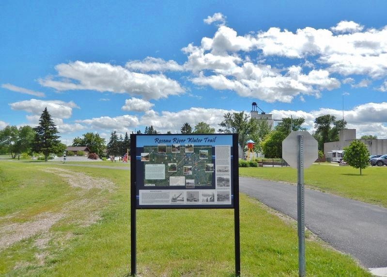 Roseau River Water Trail Marker. Click for full size. Roseau River Water Trail Marker image. Click for full size.