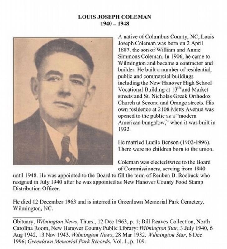 Louis Thomas Coleman. Click for full size. Louis Thomas Coleman image. Click for full size.