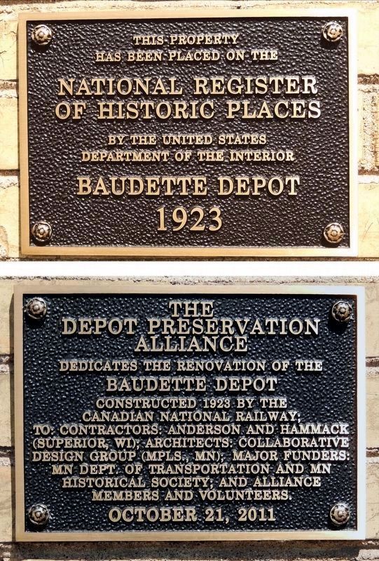 Baudette Depot Marker(s). Click for full size. Baudette Depot Marker(s) image. Click for full size.