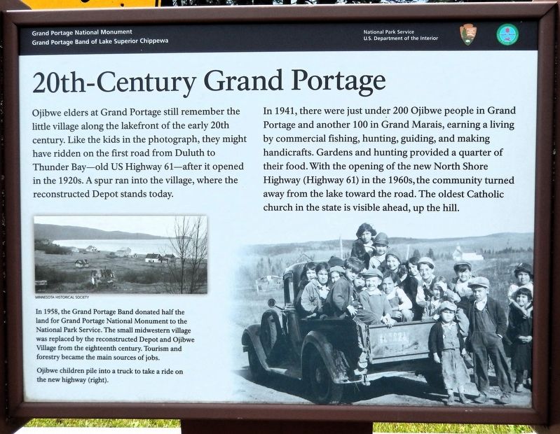 20th-Century Grand Portage Marker. Click for full size. 20th-Century Grand Portage Marker image. Click for full size.