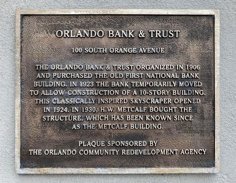 Orlando Bank & Trust Marker image. Click for full size.