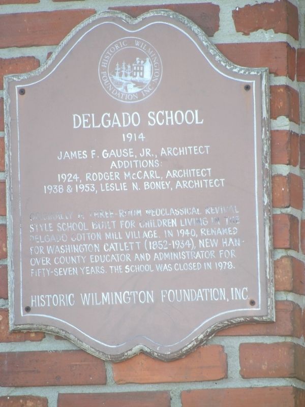 Delgado School Marker. Click for full size. Delgado School Marker image. Click for full size.