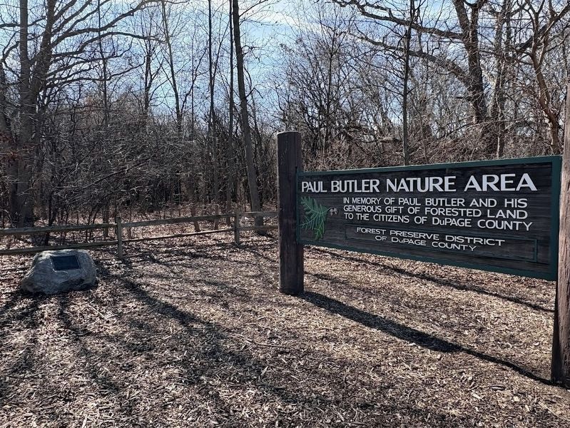 Fox Hunt Marker and Paul Butler Nature Area sign. Click for full size. Fox Hunt Marker and Paul Butler Nature Area sign image. Click for full size.