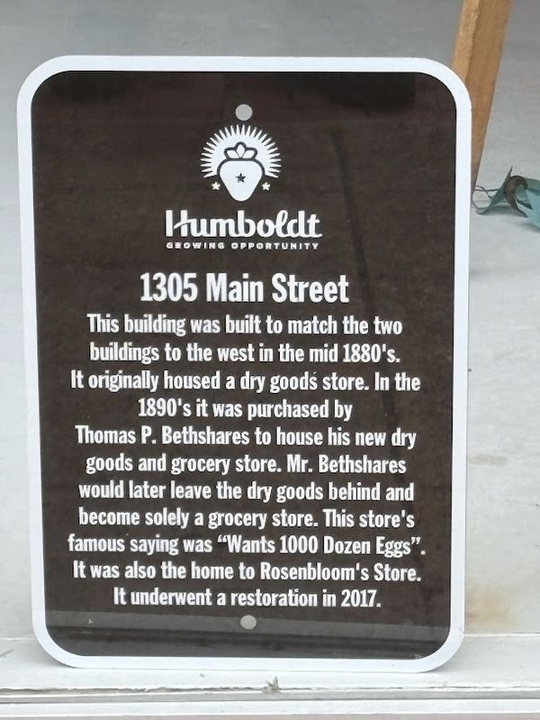 1305 Main Street Marker. Click for full size. 1305 Main Street Marker image. Click for full size.