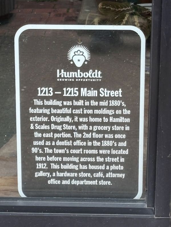 1213 - 1215 Main Street Marker. Click for full size. 1213 - 1215 Main Street Marker image. Click for full size.