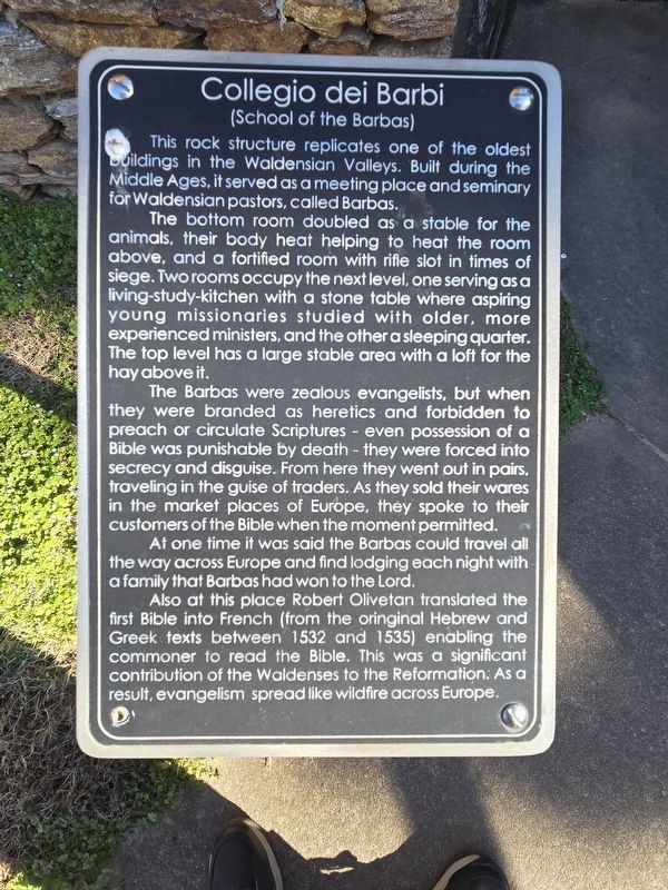 Collegio dei Barbi Marker. Click for full size. Collegio dei Barbi Marker image. Click for full size.