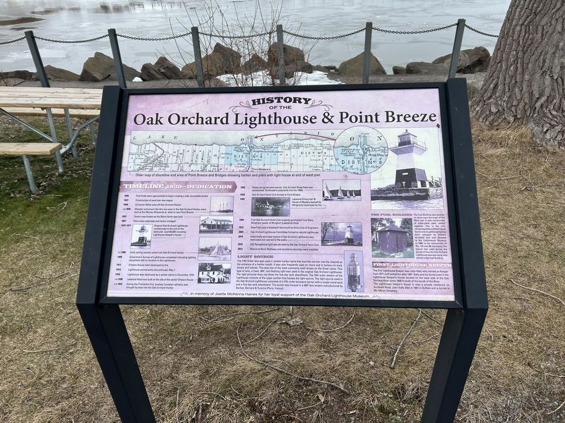 Oak Orchard Lighthouse & Point Breeze Marker image. Click for full size.