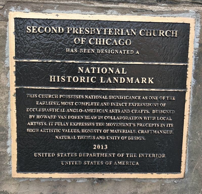 Second Presbyterian Church of Chicago Marker image. Click for full size.