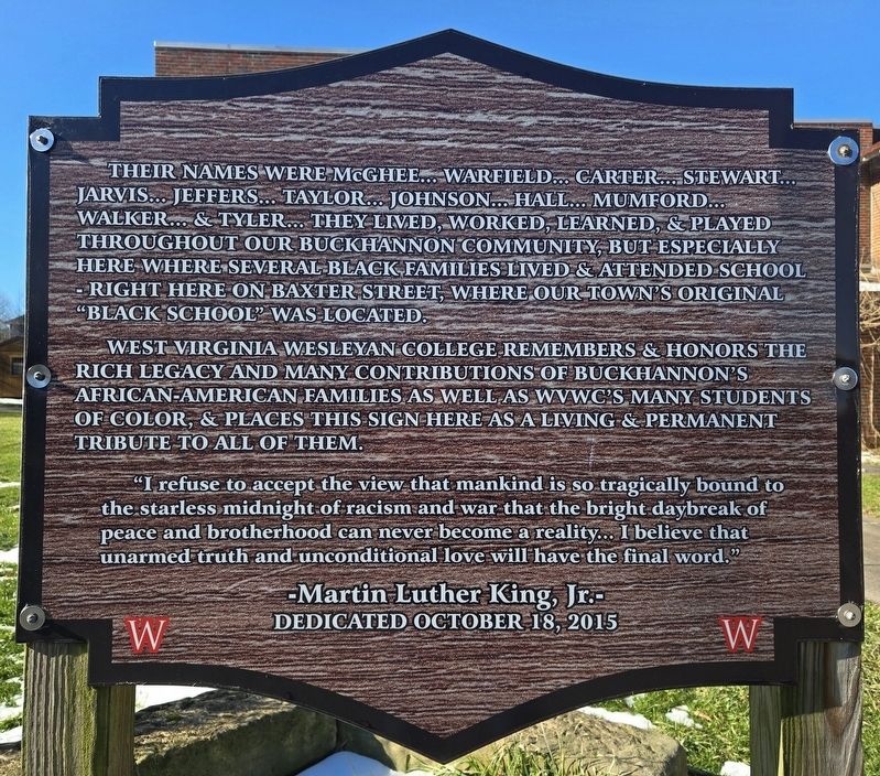 Baxter Street "Black School" Marker. Click for full size. Baxter Street "Black School" Marker image. Click for full size.
