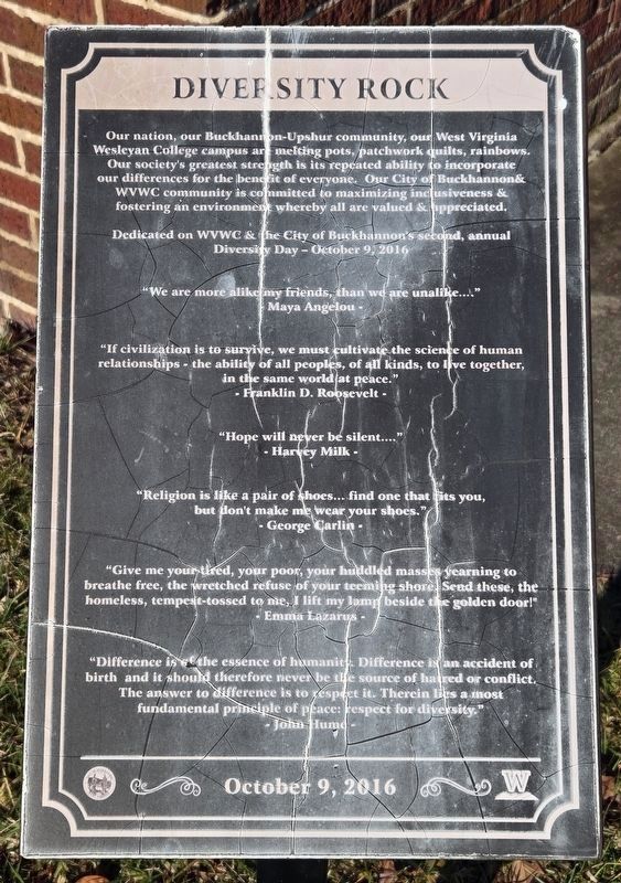 Diversity Rock Marker. Click for full size. Diversity Rock Marker image. Click for full size.