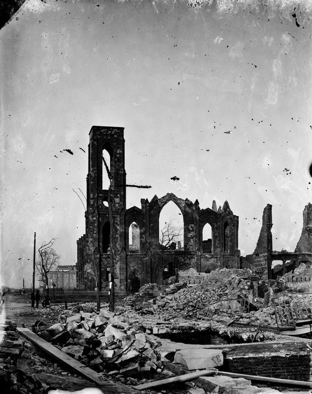 The ruins of Second Presbyterian Church after the Great Chicago Fire image. Click for full size.
