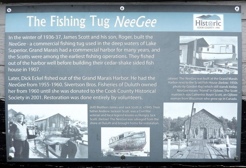 The Fishing Tug <i>NeeGee</i> Marker. Click for full size. The Fishing Tug <i>NeeGee</i> Marker image. Click for full size.