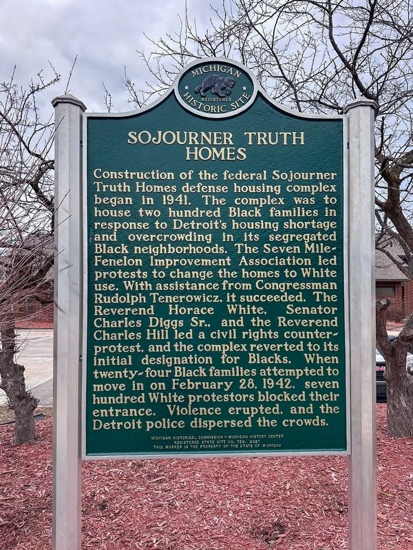 Sojourner Truth Homes Marker image. Click for full size.