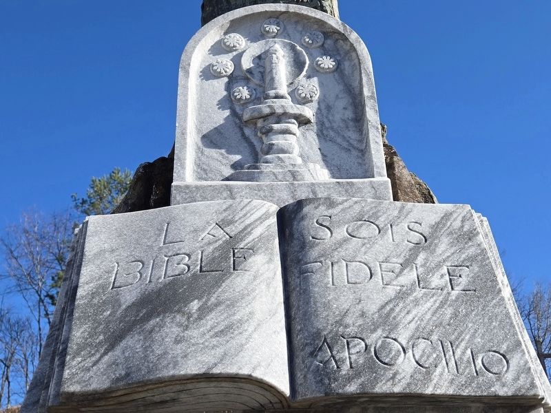 Upper section of replica Monument at Chanforan. Click for full size. Upper section of replica Monument at Chanforan image. Click for full size.