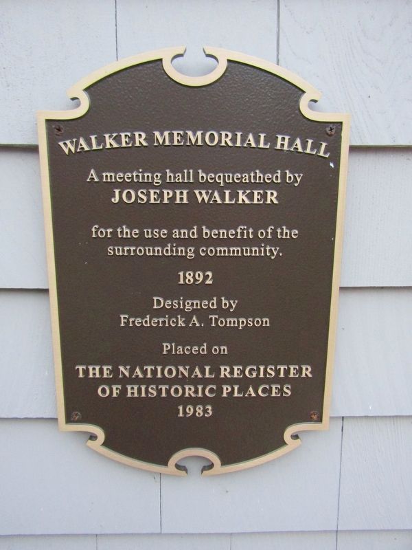 Walker Memorial Hall Marker. Click for full size. Walker Memorial Hall Marker image. Click for full size.