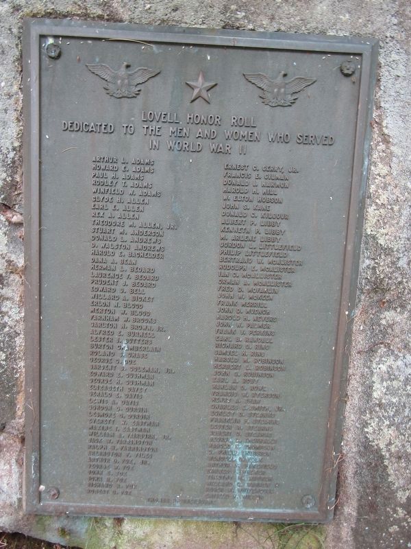 Lovell Honor Roll. Click for full size. Lovell Honor Roll image. Click for full size.