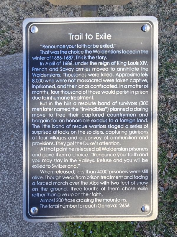 Trail to Exile Marker. Click for full size. Trail to Exile Marker image. Click for full size.