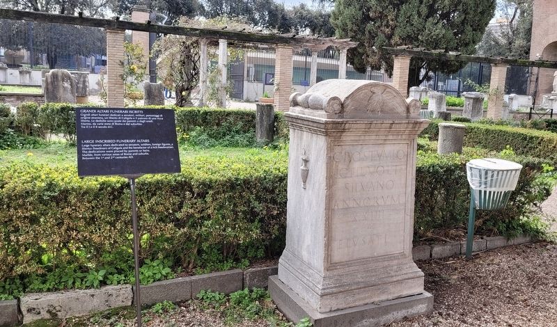 Grandi Altari Funerari Iscritti / Large Inscribed Funerary Altars Marker. Click for full size. Grandi Altari Funerari Iscritti / Large Inscribed Funerary Altars Marker image. Click for full size.