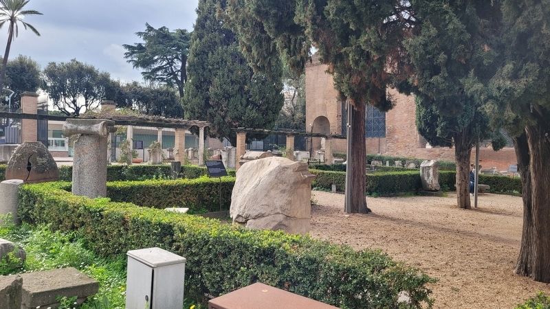 The view of the Large Inscribed Funerary Altars in the garden. Click for full size. The view of the Large Inscribed Funerary Altars in the garden image. Click for full size.