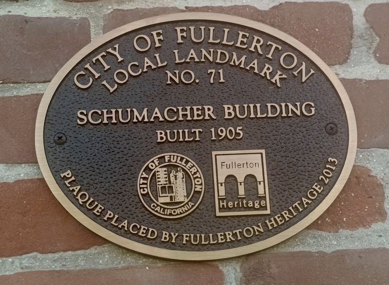 Schumacher Building Marker. Click for full size. Schumacher Building Marker image. Click for full size.
