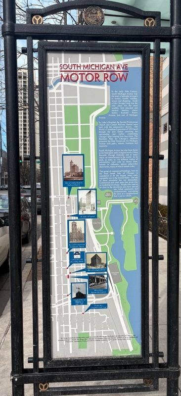South Michigan Ave. Motor Row side of marker image. Click for full size.