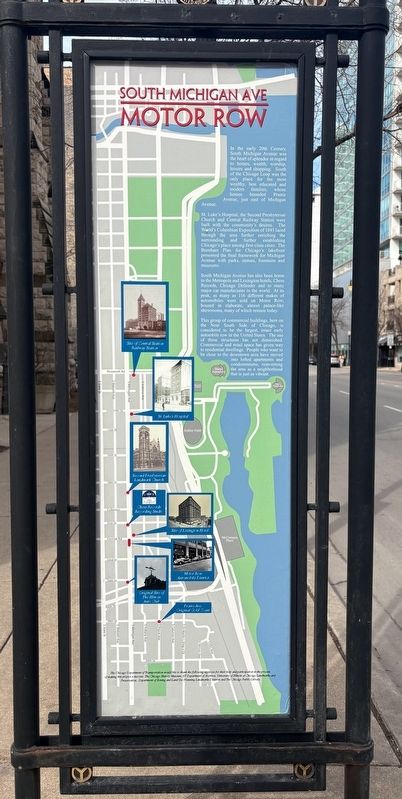 South Michigan Ave. Motor Row side of marker image. Click for full size.