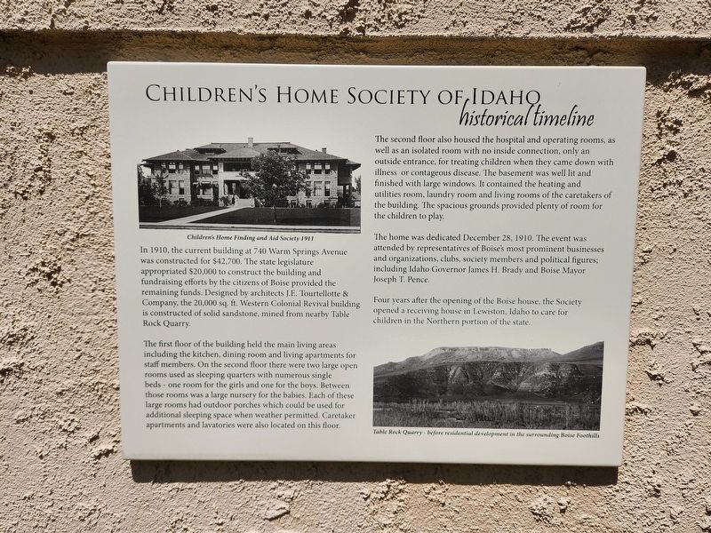 Children's Home Society of Idaho Marker image. Click for full size.