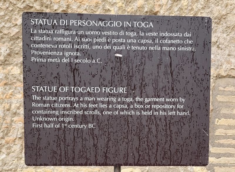 Statua di Personaggio in Toga / Statue of Togaed Figure Marker image. Click for full size.