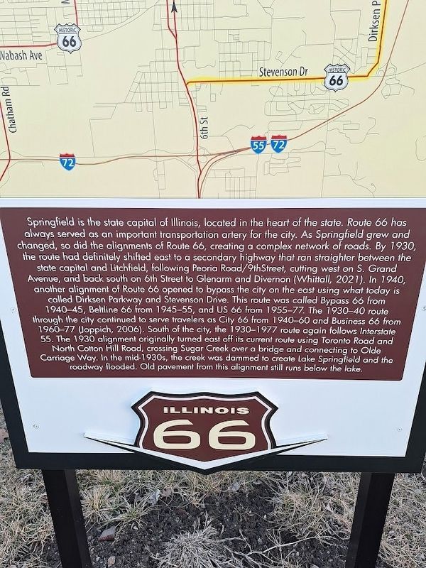 Route 66 Alignments in Springfield Marker image. Click for full size.