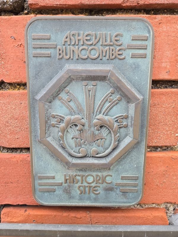 Asheville- Buncombe Historic site plaque image. Click for full size.