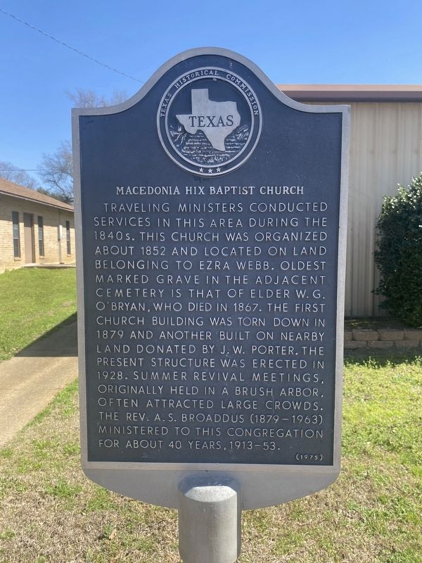 Macedonia Hix Baptist Church Marker image. Click for full size.