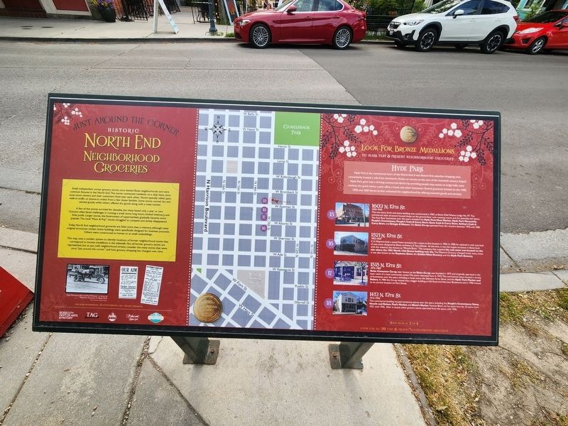 Historic North End Neighborhood Groceries Marker. Click for full size. Historic North End Neighborhood Groceries Marker image. Click for full size.