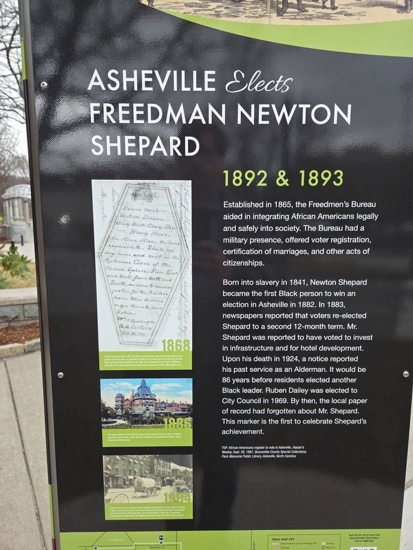 Asheville Elects Freedman Newton Shepard Marker. Click for full size. Asheville Elects Freedman Newton Shepard Marker image. Click for full size.