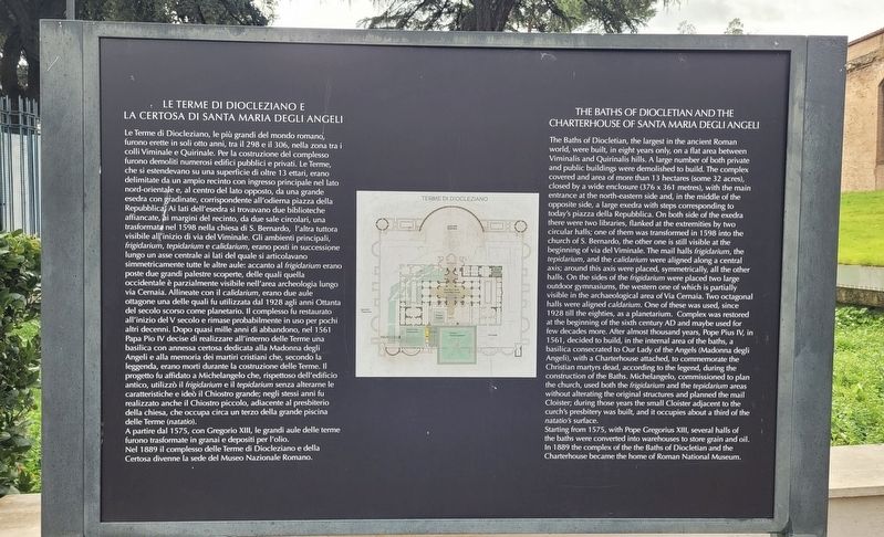 Le Terme di Diocleziano e La Certosa si Santa Maria Degli Angeli Marker image. Click for full size.