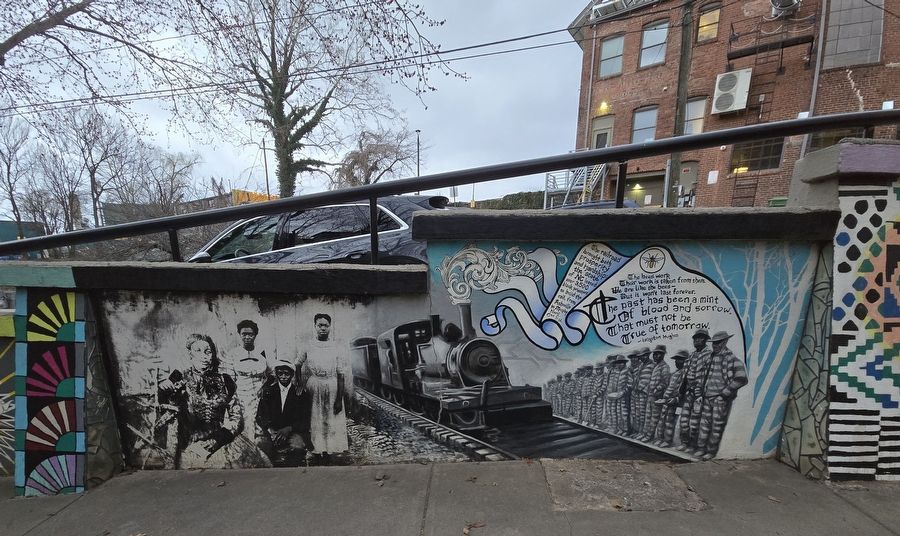 Railroad Workers Section in the Triangle Park Mural image. Click for full size.