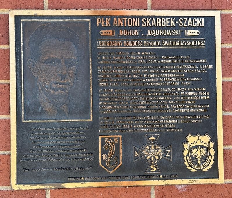 Płk Antoni Skarbek-Szacki Marker image. Click for full size.