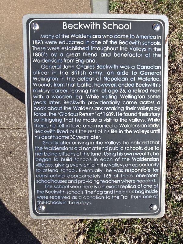 Beckwith School Marker image. Click for full size.