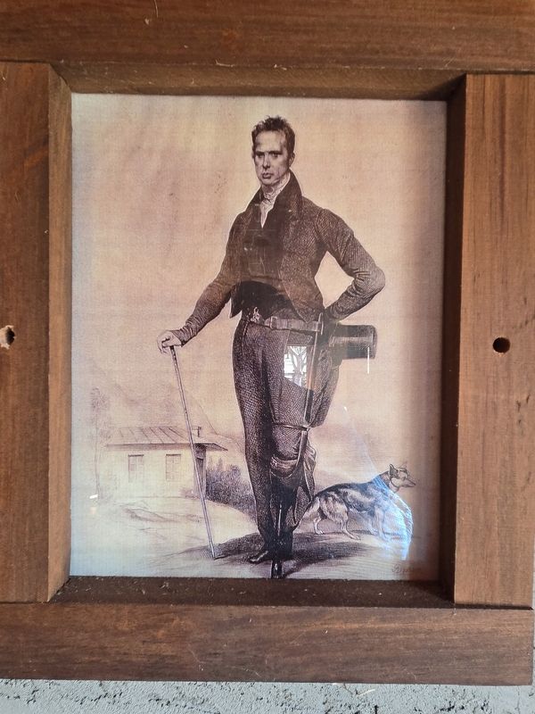 Framed portrait of Charles Beckwith in the replica Beckwith School image. Click for full size.