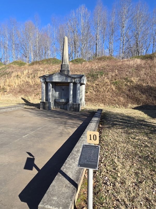 Edict of Emancipation - 1848 Marker and the replica Alberto Fountain image. Click for full size.
