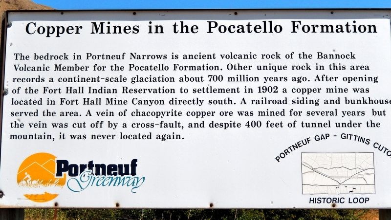 Copper Mines in the Pocatello Formation Marker image. Click for full size.