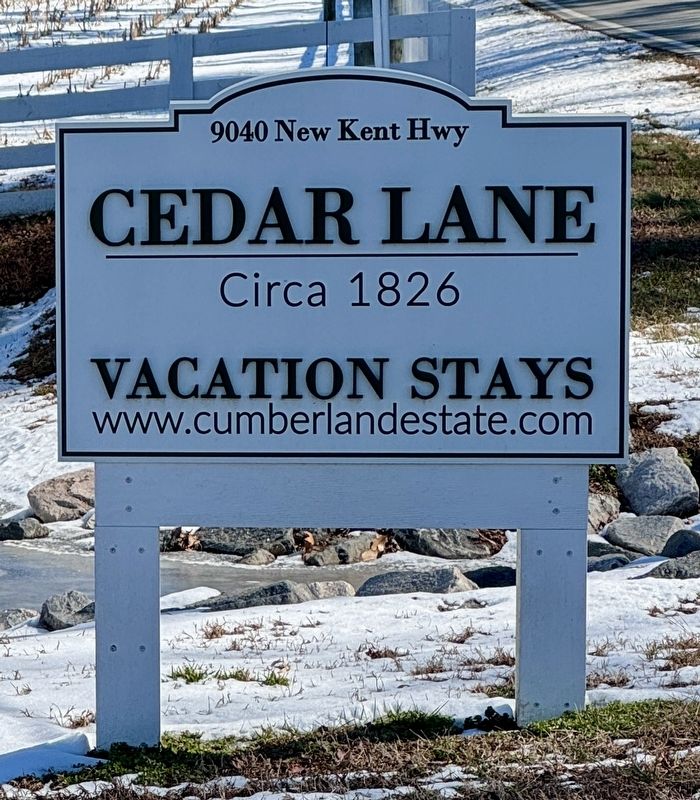 Cedar Lane entrance sign image. Click for full size.