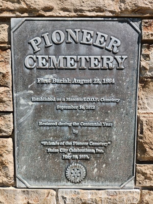 Pioneer Cemetery Marker image. Click for full size.