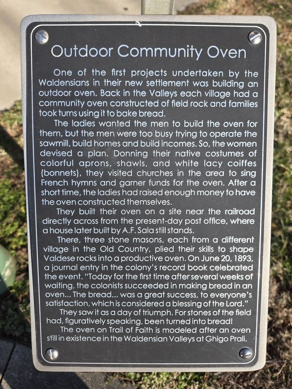 Outdoor Community Oven Marker image. Click for full size.